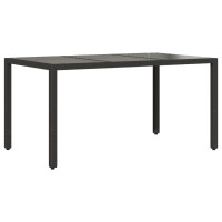 Produktbild för Matgrupp för trädgård med dynor 5 delar svart konstrotting&glas