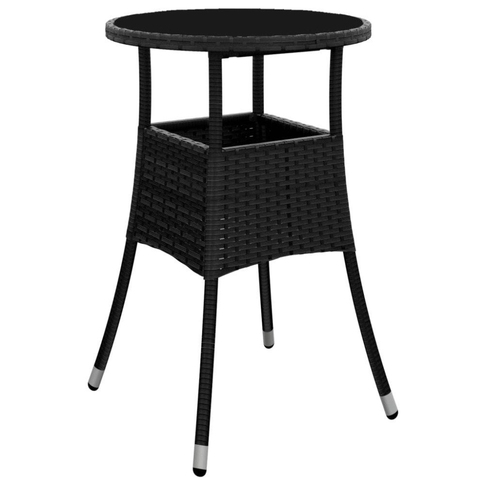 Produktbild för Matgrupp för trädgård med dynor 5 delar svart konstrotting&glas