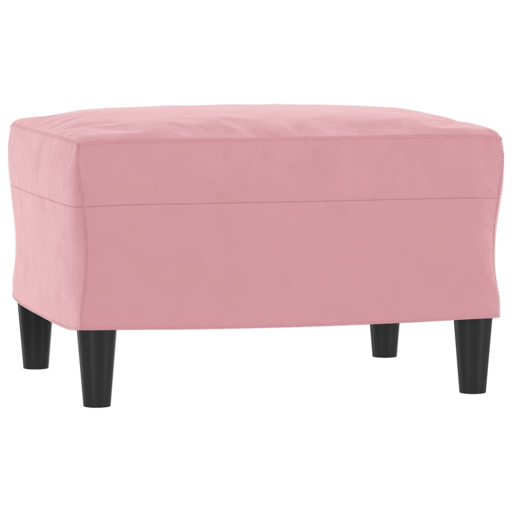 Produktbild för Fåtölj med fotpall rosa 60 cm sammet