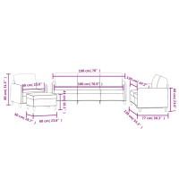 Produktbild för Soffgrupp 4 delar mörkgrön sammet