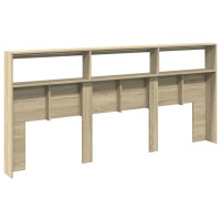 Produktbild för Sänggavel med LED sonoma-ek 220x17x102 cm