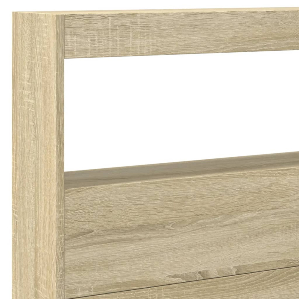 Produktbild för Sänggavel med LED sonoma-ek 220x17x102 cm