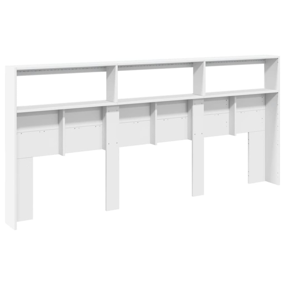 Produktbild för Sänggavel med LED vit 220x17x102 cm