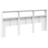 Produktbild för Sänggavel med LED vit 220x17x102 cm