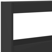 Produktbild för Sänggavel med LED svart 200x17x102 cm