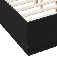 Produktbild för Sängram med LEDs svart 135x190 cm konstruerat trä