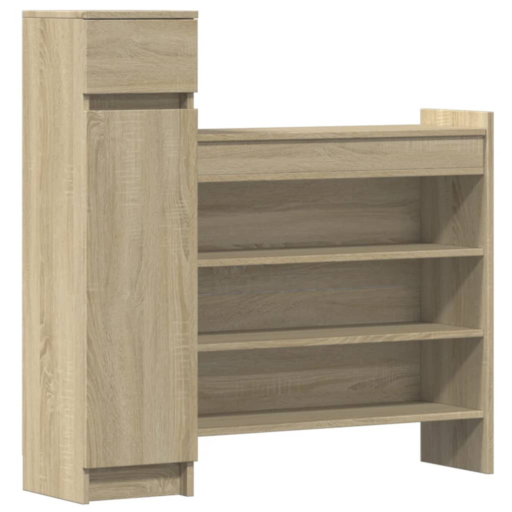 Produktbild för Skoskåp sonoma-ek 100,5x28x100 cm konstruerat trä