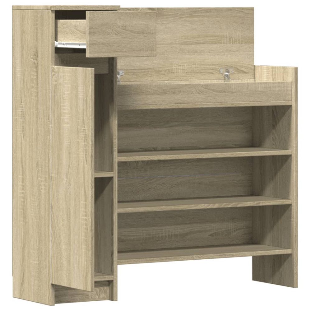 Produktbild för Skoskåp sonoma-ek 100,5x28x100 cm konstruerat trä