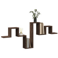 Produktbild för Vägghylla brun ek 104,5x10x43 cm konstruerat trä
