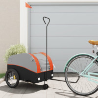 Produktbild för Cykelvagn svart och orange 45 kg järn