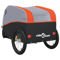 Produktbild för Cykelvagn svart och orange 45 kg järn