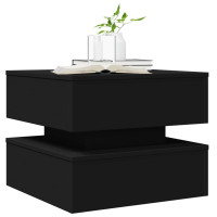 Produktbild för Soffbord med LED svart 50x50x40 cm
