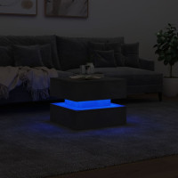 Produktbild för Soffbord med LED betonggrå 50x50x40 cm