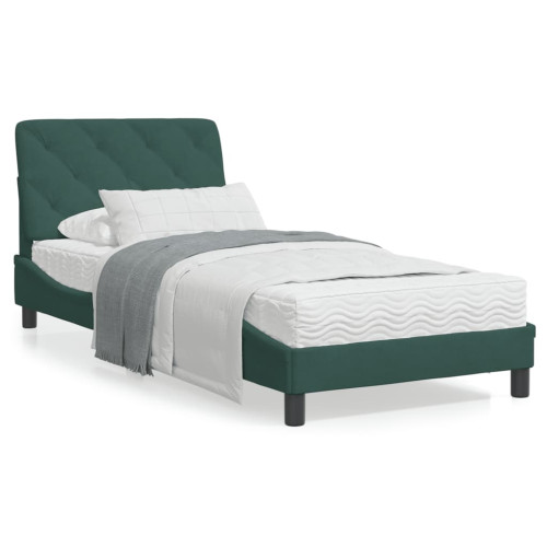 vidaXL Bed Frame without Mattress Dark Green 80x200 cm Velvet - Sängar & Sängramar