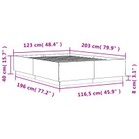 Produktbild för Sängram sonoma-ek 120x200 cm konstruerad trä