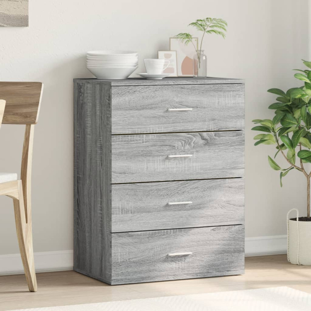 Produktbild för Skänk grå sonoma 60x39x80 cm konstruerat trä