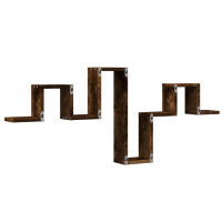 Produktbild för Vägghylla rökfärgad ek 104,5x10x43 cm konstruerat trä