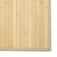 Produktbild för Matta rektangulär ljus naturlig 70x300 cm bambu