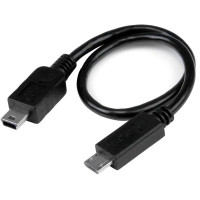 Produktbild för StarTech.com USB OTG-kabel - Micro USB till Mini USB - M/M - 20 cm