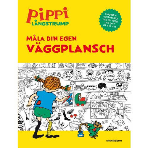 Astrid Lindgren Pippi målarbok. Måla din egen väggplansch