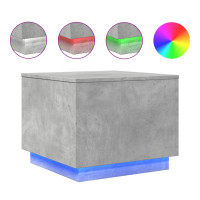 Produktbild för Soffbord med LED betonggrå 50x50x40 cm