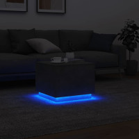 Produktbild för Soffbord med LED betonggrå 50x50x40 cm