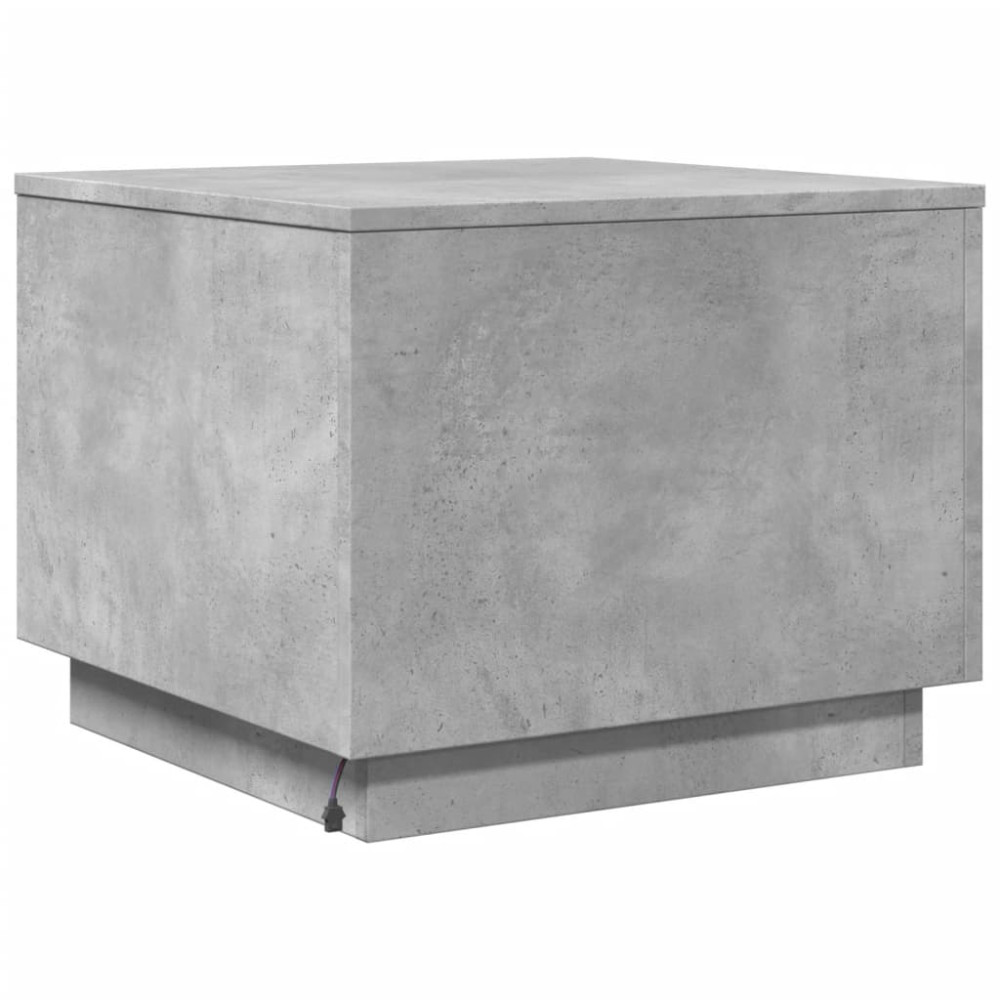 Produktbild för Soffbord med LED betonggrå 50x50x40 cm