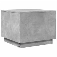 Produktbild för Soffbord med LED betonggrå 50x50x40 cm
