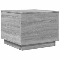 Produktbild för Soffbord med LED grå sonoma 50x50x40 cm