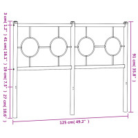 Produktbild för Huvudgavel metall vit 120 cm