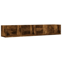 Produktbild för Väggskåp rökfärgad ek 99x18x16,5 cm konstruerat trä