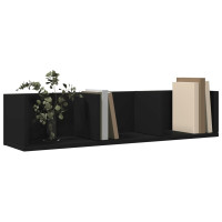Produktbild för Väggskåp 2 st svart 75x18x16,5 cm konstruerat trä
