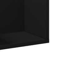 Produktbild för Väggskåp 2 st svart 75x18x16,5 cm konstruerat trä