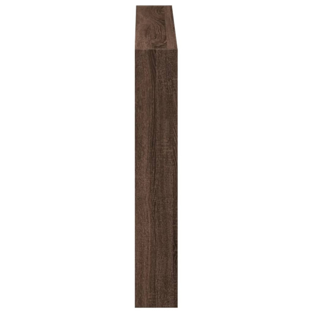 Produktbild för Sänggavel med LED brun ek 120x17x102 cm