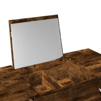 Produktbild för Sminkbord med spegel rökfärgad ek 100x45x76 cm