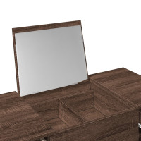 Produktbild för Sminkbord med spegel brun ek 100x45x76 cm
