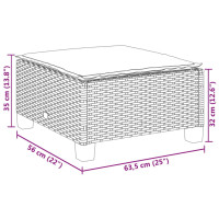 Produktbild för Trädgårdspall med dyna grå 63,5x56x32 cm konstrotting