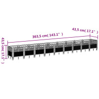 Produktbild för Odlingslåda med piggar brun 363,5x43,5x43,5 cm PP