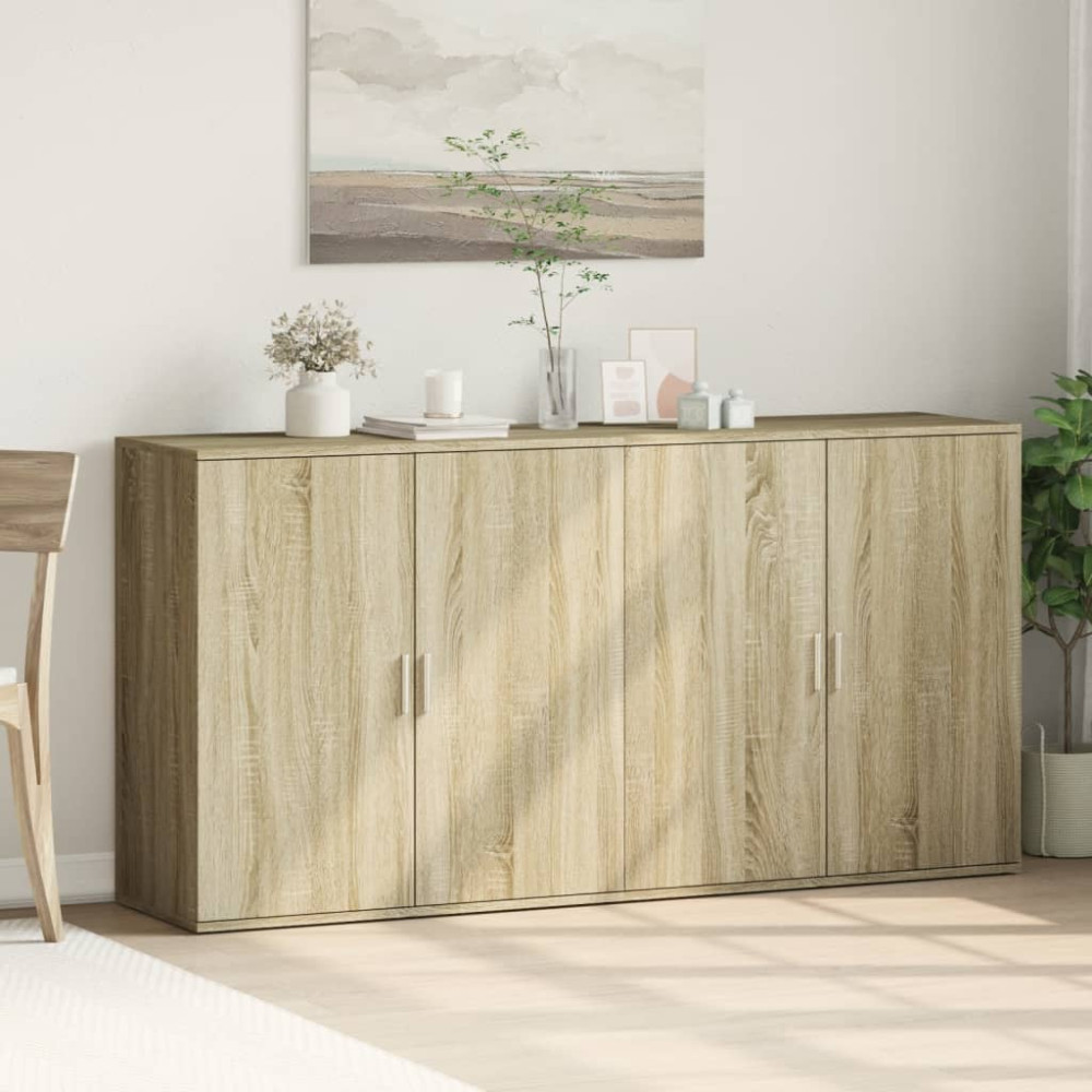 Produktbild för Skänkar 2 st sonoma-ek 79x38x80 cm konstruerat trä