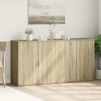 Produktbild för Skänkar 2 st sonoma-ek 79x38x80 cm konstruerat trä