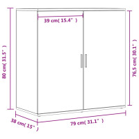 Produktbild för Skänkar 2 st sonoma-ek 79x38x80 cm konstruerat trä