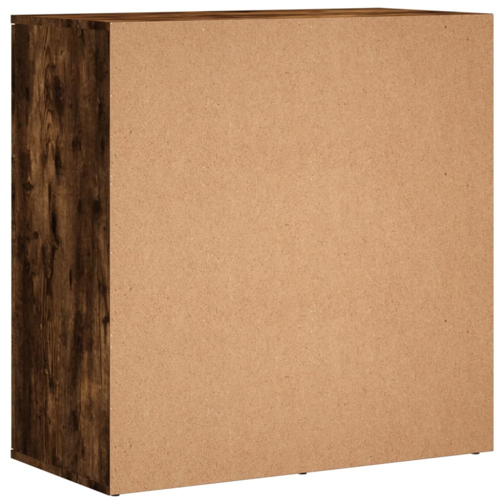 Produktbild för Skänkar 2 st rökfärgad ek 79x38x80 cm konstruerat trä