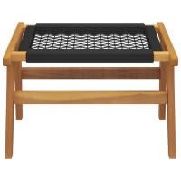 Produktbild för Trädgårdsstol med fotstöd massiv teak och polyester