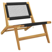 Produktbild för Trädgårdsstol med fotstöd massiv teak och polyester