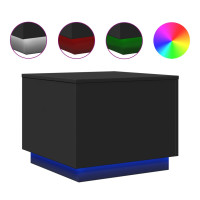 Produktbild för Soffbord med LED svart 50x50x40 cm