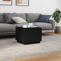 Produktbild för Soffbord med LED svart 50x50x40 cm