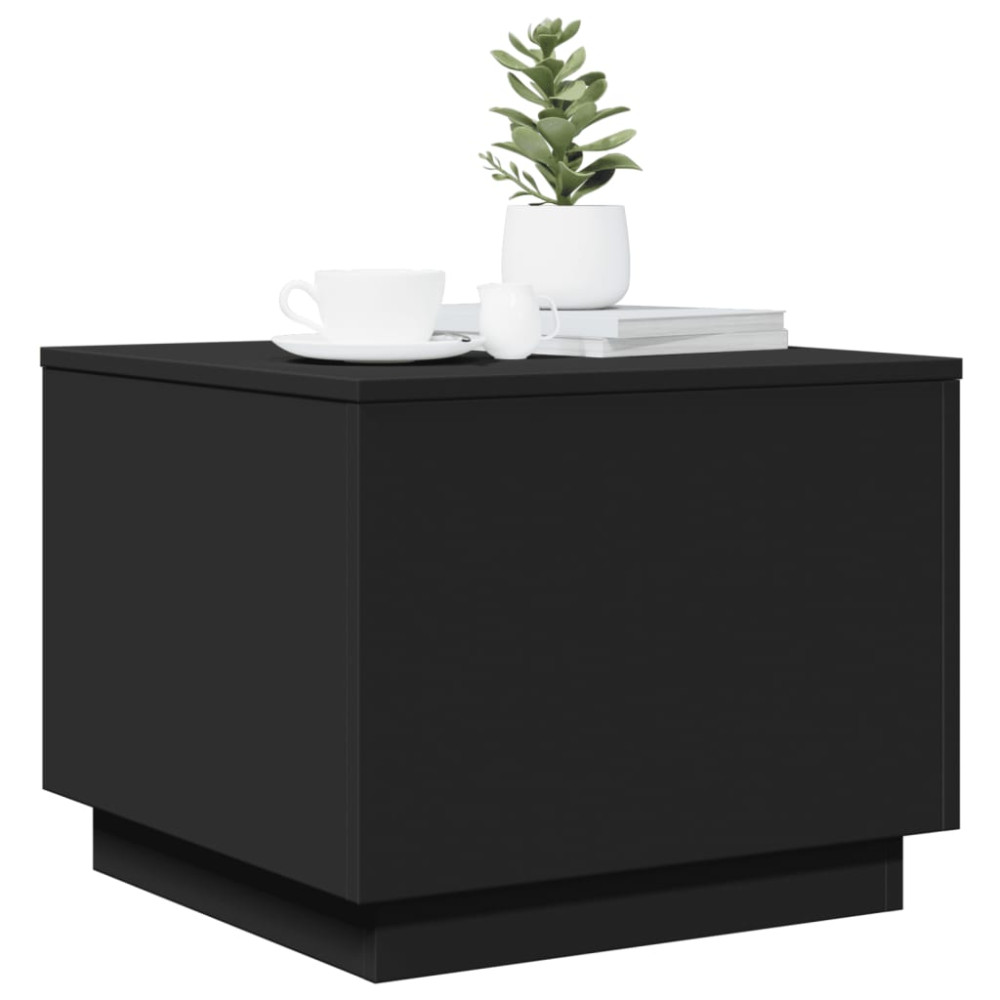 Produktbild för Soffbord med LED svart 50x50x40 cm