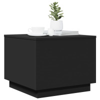 Produktbild för Soffbord med LED svart 50x50x40 cm