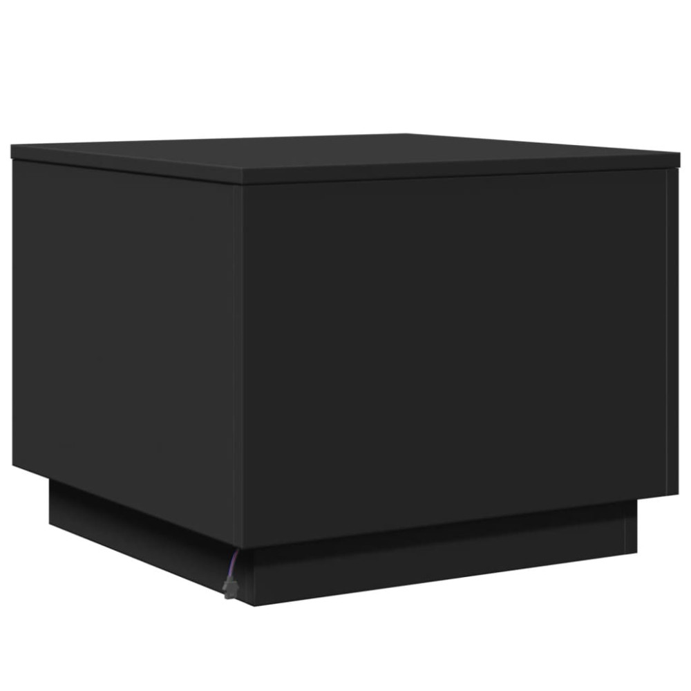 Produktbild för Soffbord med LED svart 50x50x40 cm