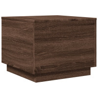 Produktbild för Soffbord med LED brun ek 50x50x40 cm